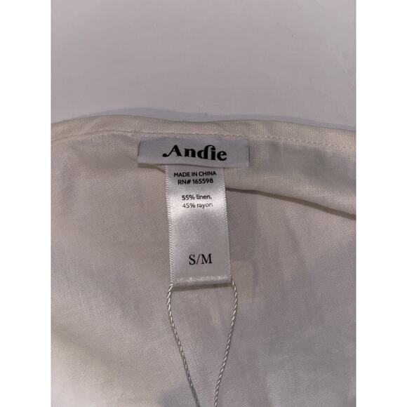 Andie Swim Vacation Beach Linen Blend The Wrap Skirt in Coco White Size Small - Picture 3 of 8